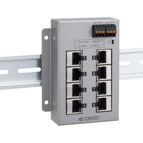 フラットタイプ産業用スイッチングHUB ギガビット 8ポート